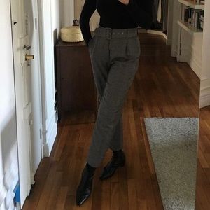 Zara Tapered Belted Pants (Gray)